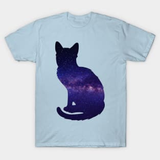 Galaxy Cat Silhouette T-Shirt